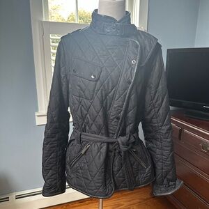 Barbour Black Quilted Utility Jacket Land Rover edition